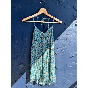 blue floral mini dress